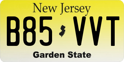 NJ license plate B85VVT