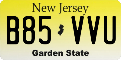 NJ license plate B85VVU