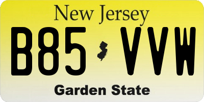 NJ license plate B85VVW