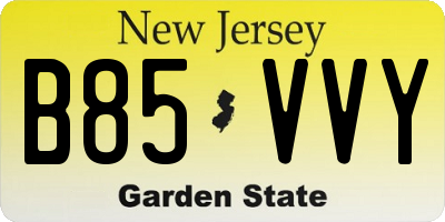 NJ license plate B85VVY