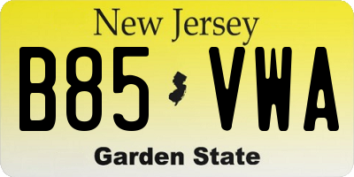 NJ license plate B85VWA