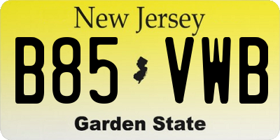 NJ license plate B85VWB