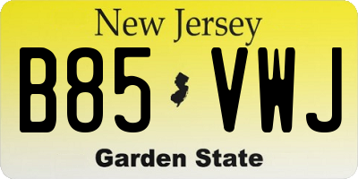NJ license plate B85VWJ