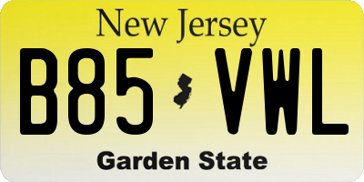 NJ license plate B85VWL
