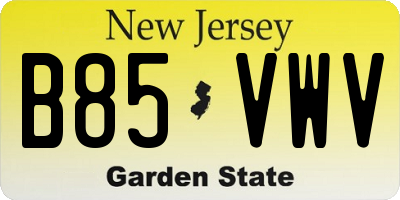 NJ license plate B85VWV
