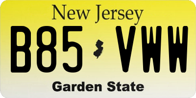 NJ license plate B85VWW