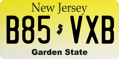 NJ license plate B85VXB