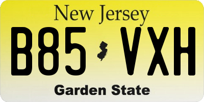 NJ license plate B85VXH