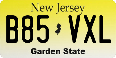 NJ license plate B85VXL