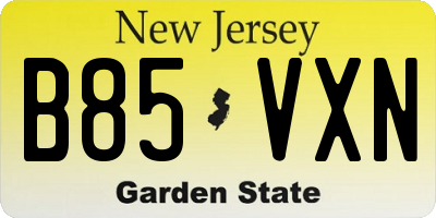 NJ license plate B85VXN