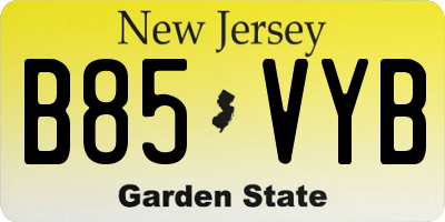 NJ license plate B85VYB