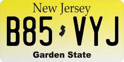 NJ license plate B85VYJ