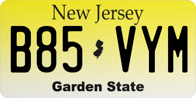 NJ license plate B85VYM