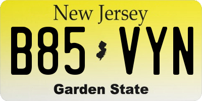 NJ license plate B85VYN