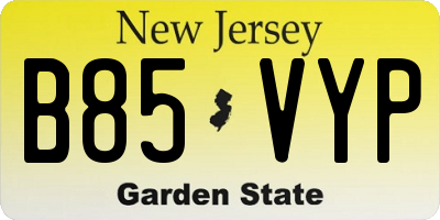 NJ license plate B85VYP