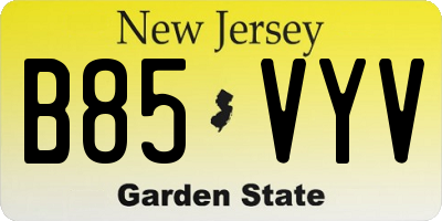 NJ license plate B85VYV