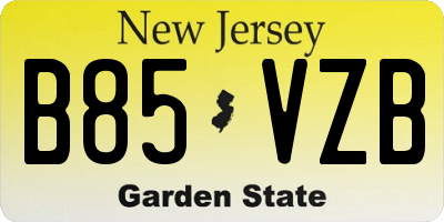 NJ license plate B85VZB