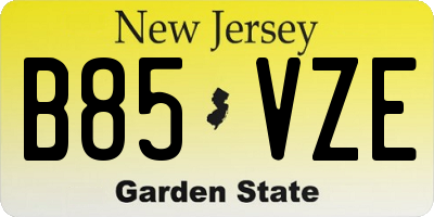 NJ license plate B85VZE