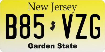 NJ license plate B85VZG