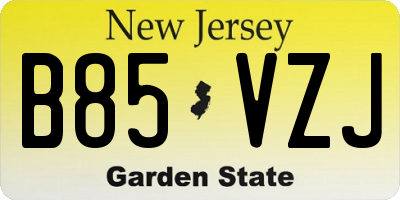 NJ license plate B85VZJ