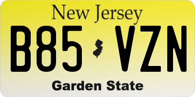 NJ license plate B85VZN