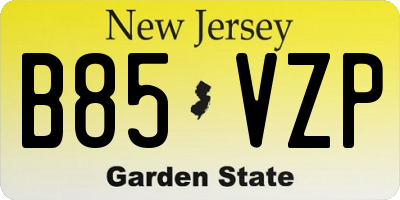 NJ license plate B85VZP