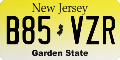 NJ license plate B85VZR