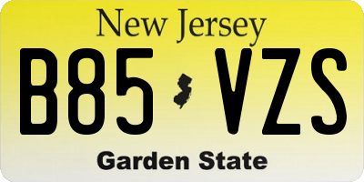 NJ license plate B85VZS