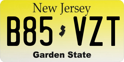 NJ license plate B85VZT