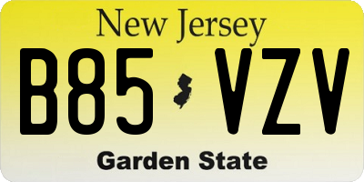 NJ license plate B85VZV