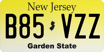 NJ license plate B85VZZ