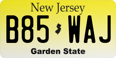 NJ license plate B85WAJ