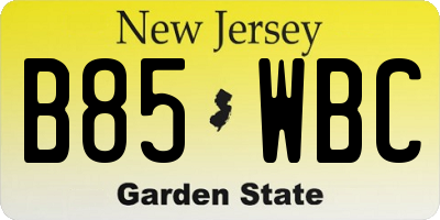 NJ license plate B85WBC