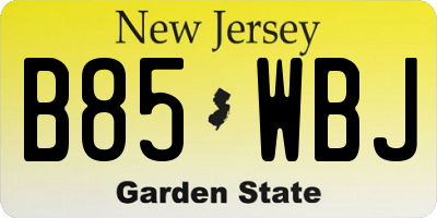 NJ license plate B85WBJ
