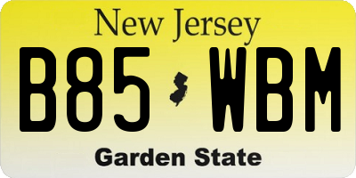 NJ license plate B85WBM
