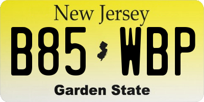 NJ license plate B85WBP