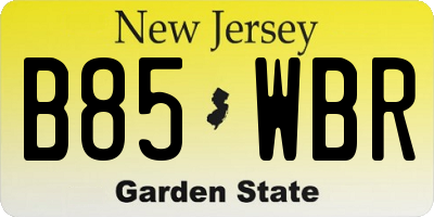 NJ license plate B85WBR