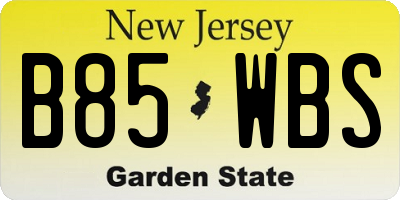 NJ license plate B85WBS