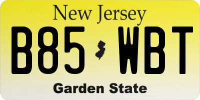 NJ license plate B85WBT