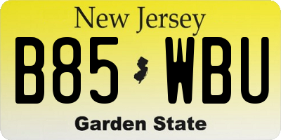 NJ license plate B85WBU