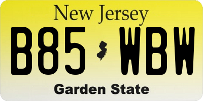 NJ license plate B85WBW