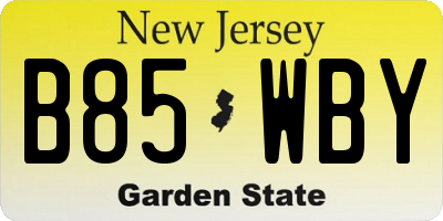NJ license plate B85WBY