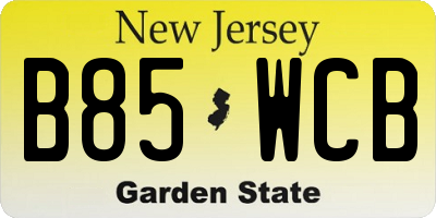 NJ license plate B85WCB