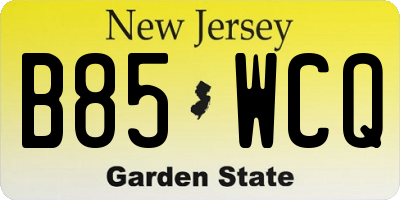 NJ license plate B85WCQ