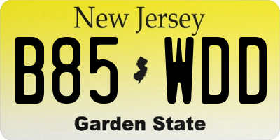 NJ license plate B85WDD
