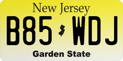 NJ license plate B85WDJ