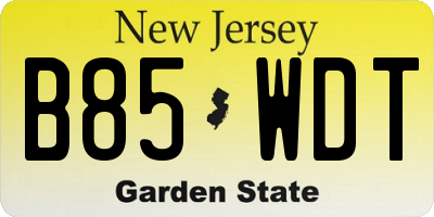 NJ license plate B85WDT