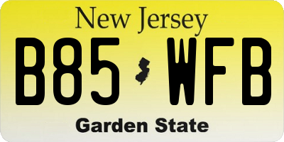 NJ license plate B85WFB