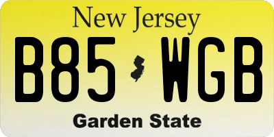 NJ license plate B85WGB