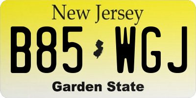 NJ license plate B85WGJ